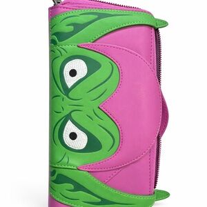 Marvel Loungefly Green Goblin Zip Around Wallet Pink Green Comic